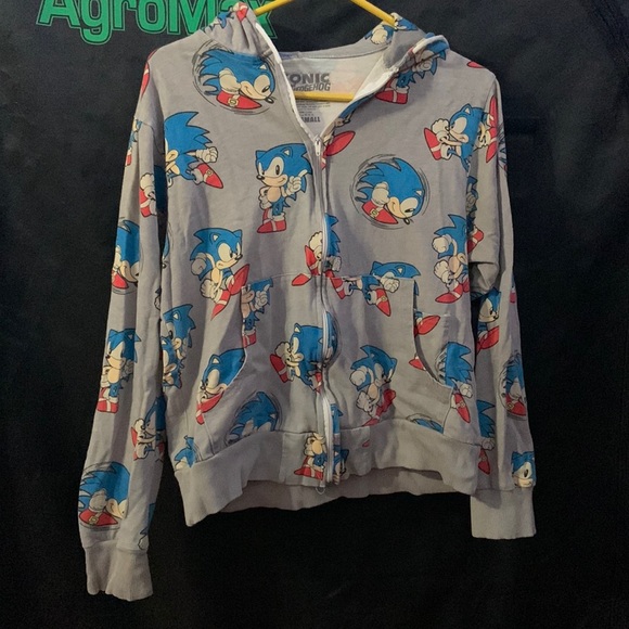 Sonic the hedgehog zip up hoodie Clearance